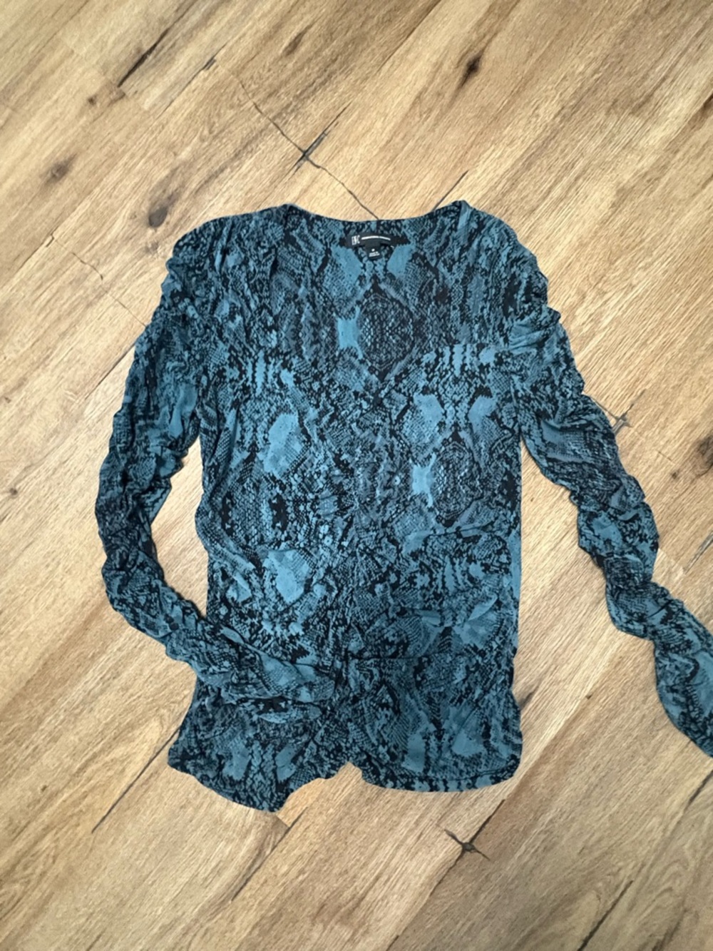 INC International Concepts Snake Print V-Neck Blouse